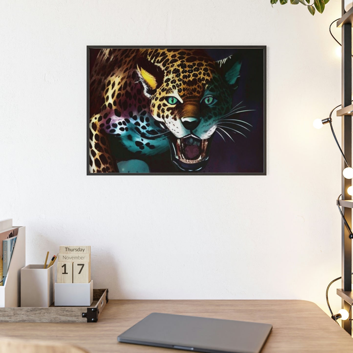 Jaguar Poster with Wooden Frame