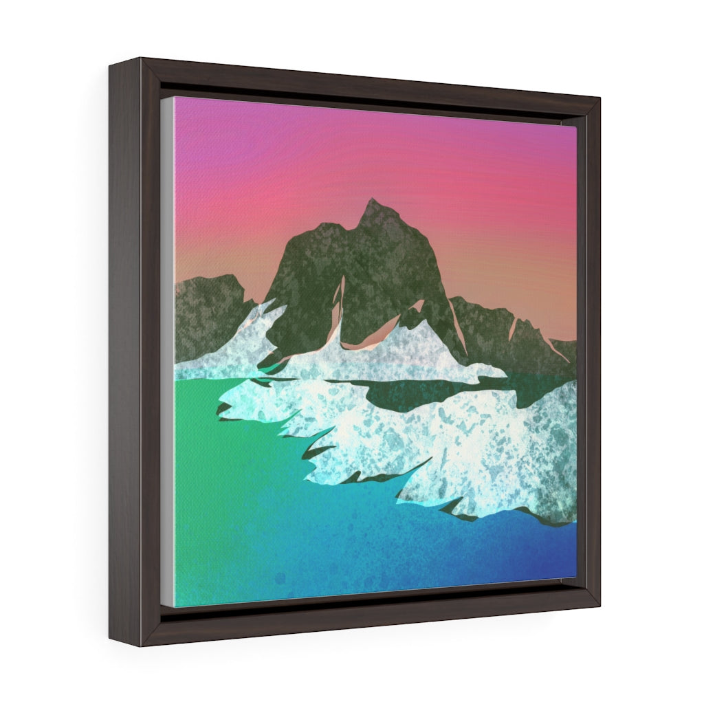 Northern Glacier - Square Framed Premium Gallery Wrap Canvas