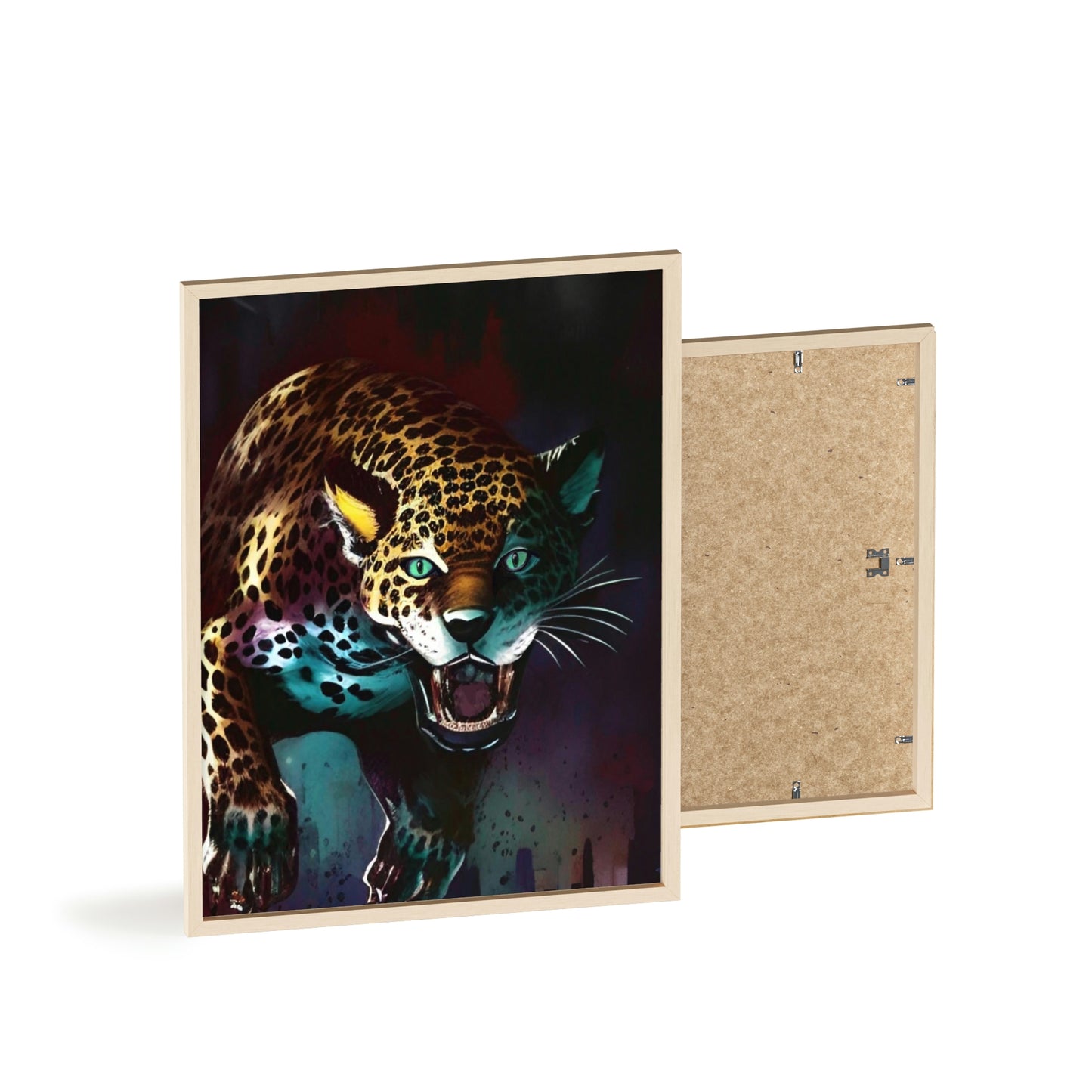 Jaguar Poster with Wooden Frame