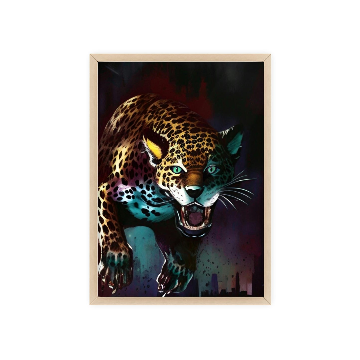 Jaguar Poster with Wooden Frame