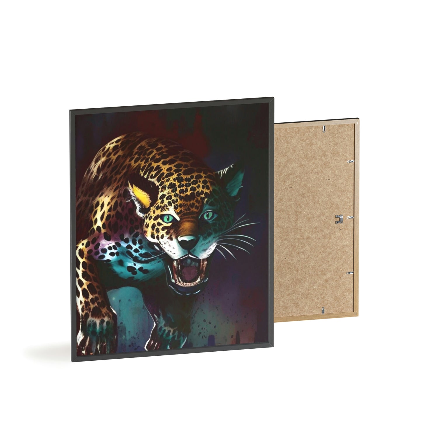 Jaguar Poster with Wooden Frame