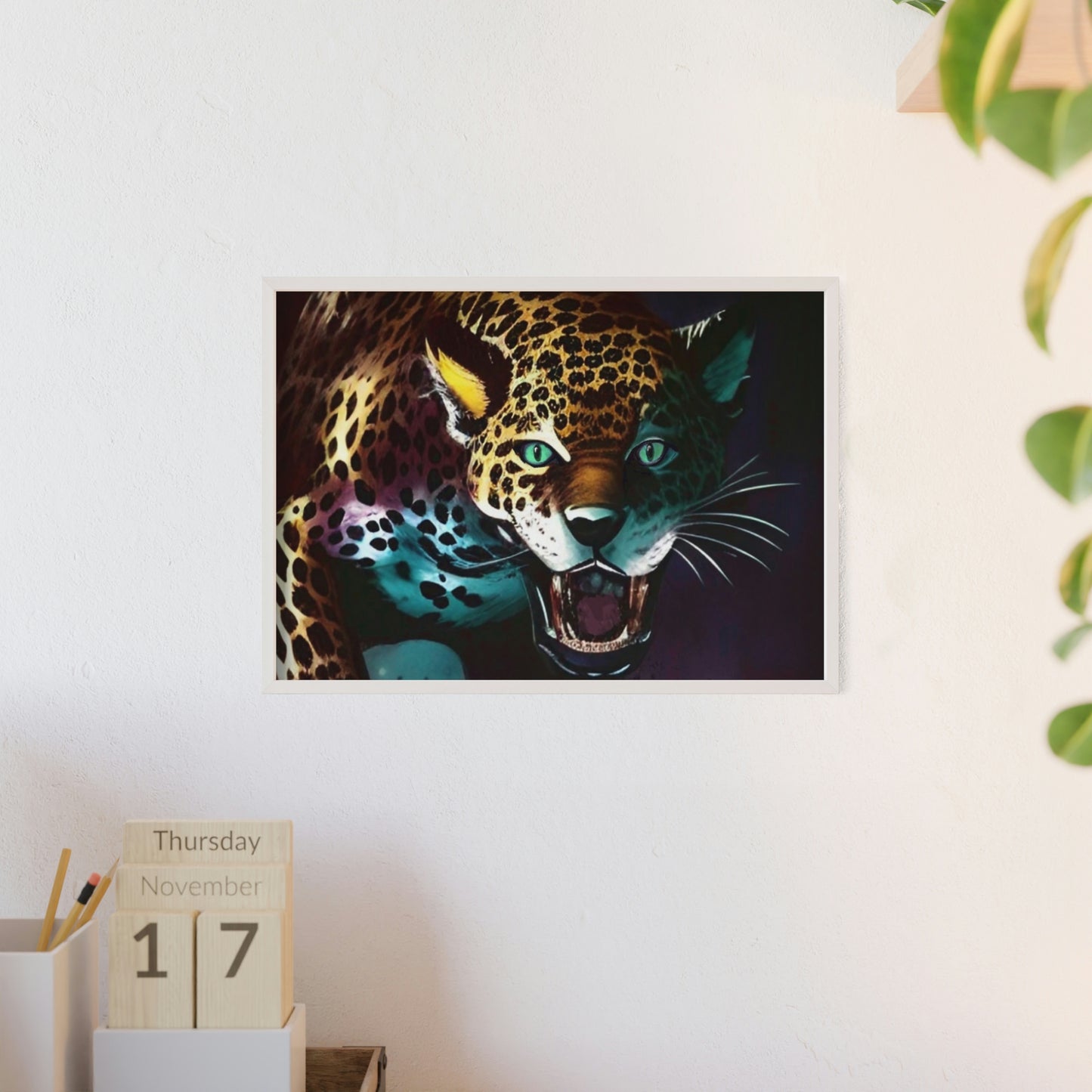 Jaguar Poster with Wooden Frame