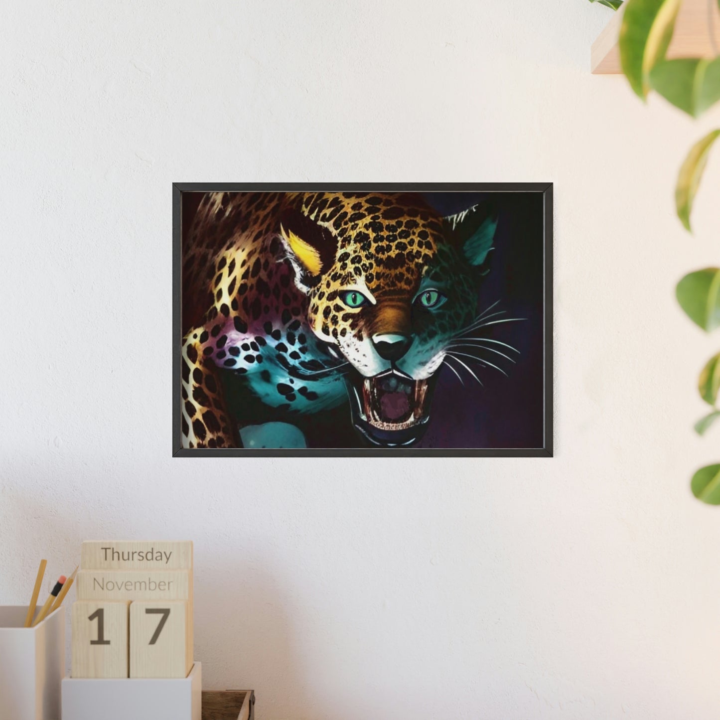 Jaguar Poster with Wooden Frame