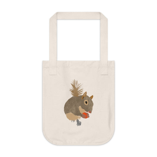 Organic Canvas Tote Bag - Squirrel