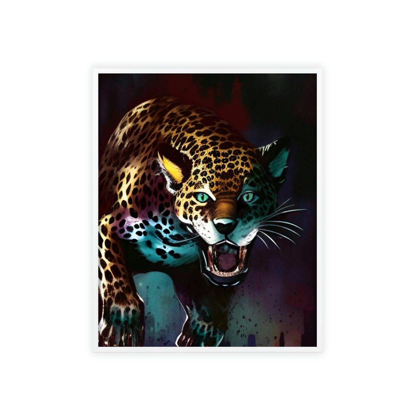 Jaguar Poster with Wooden Frame