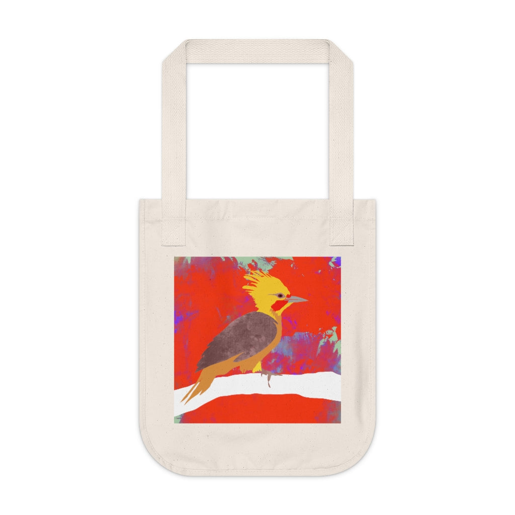 Organic Canvas Tote Bag - Bird Design