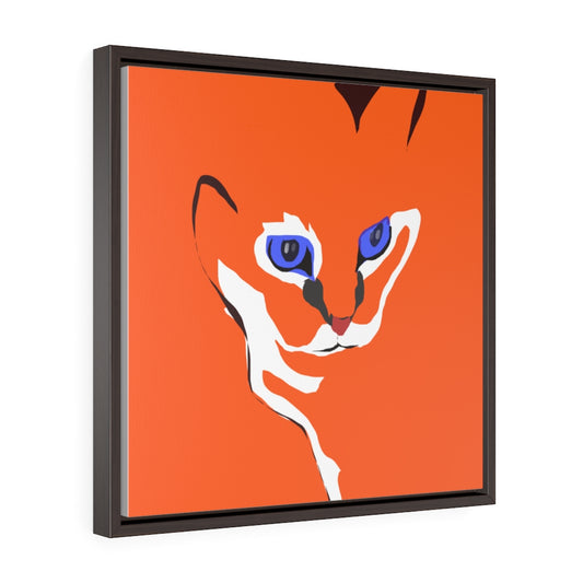 Cat Design - Square Framed Premium Gallery Wrap Canvas