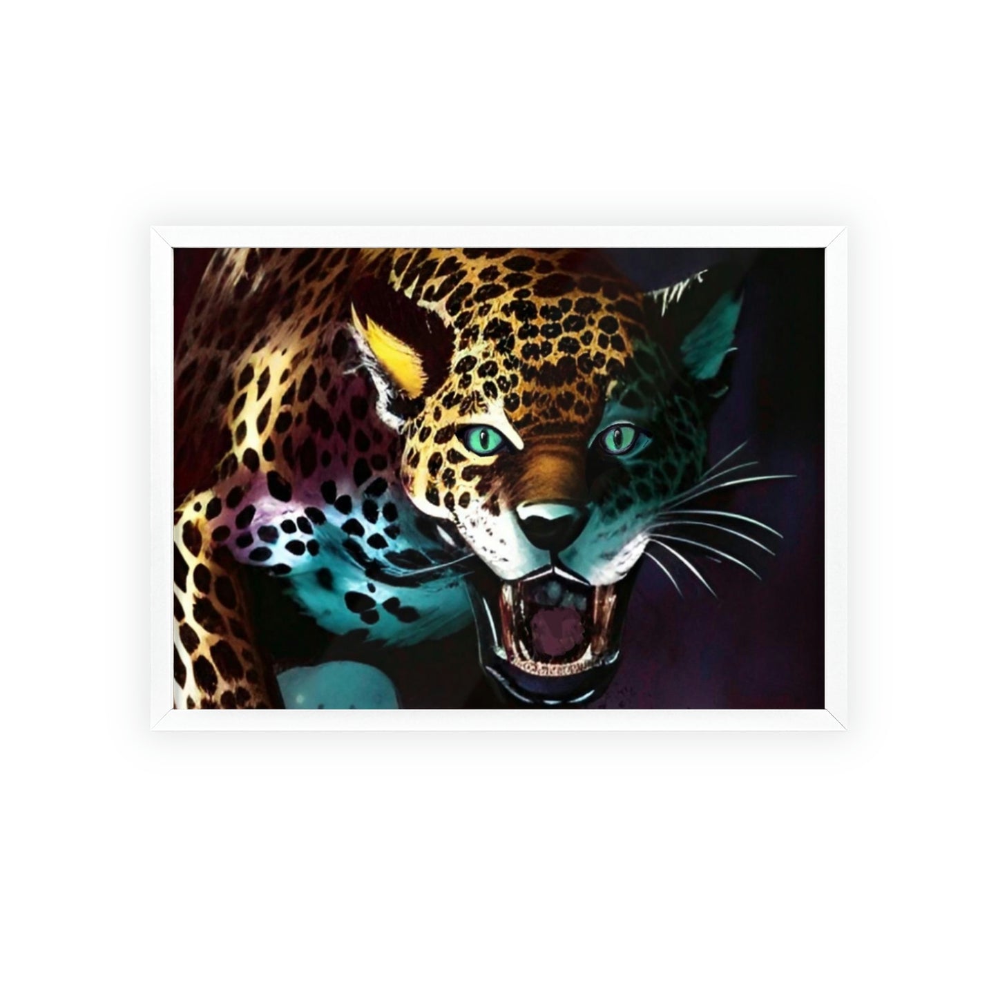 Jaguar Poster with Wooden Frame