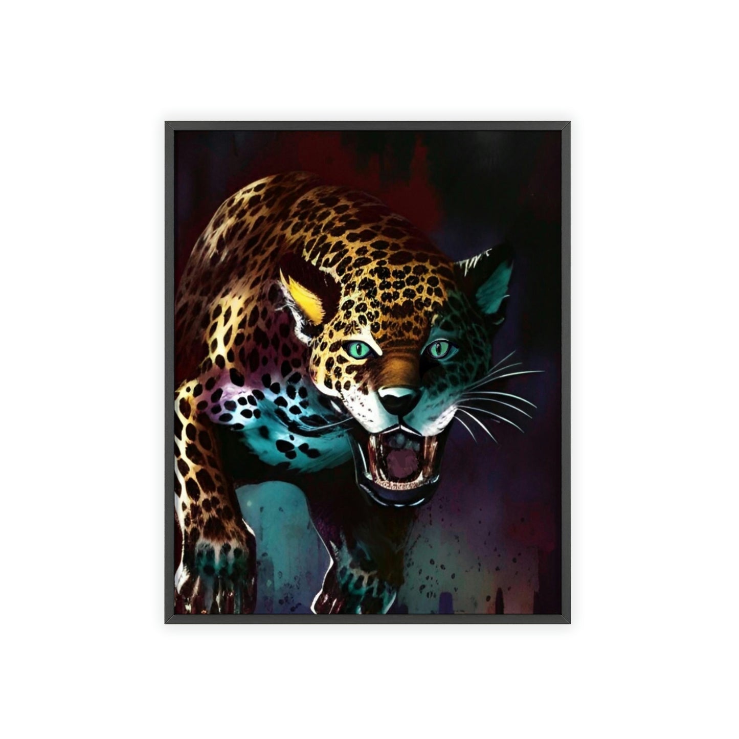 Jaguar Poster with Wooden Frame