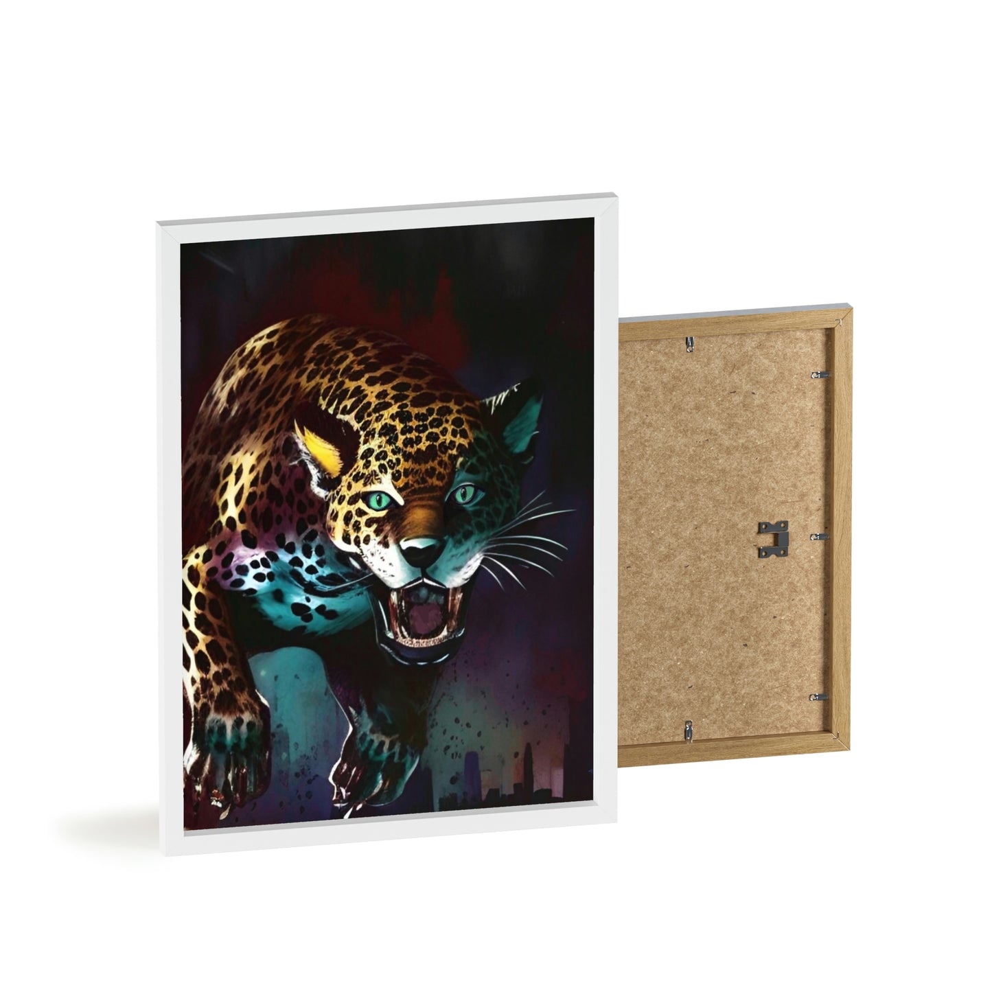 Jaguar Poster with Wooden Frame