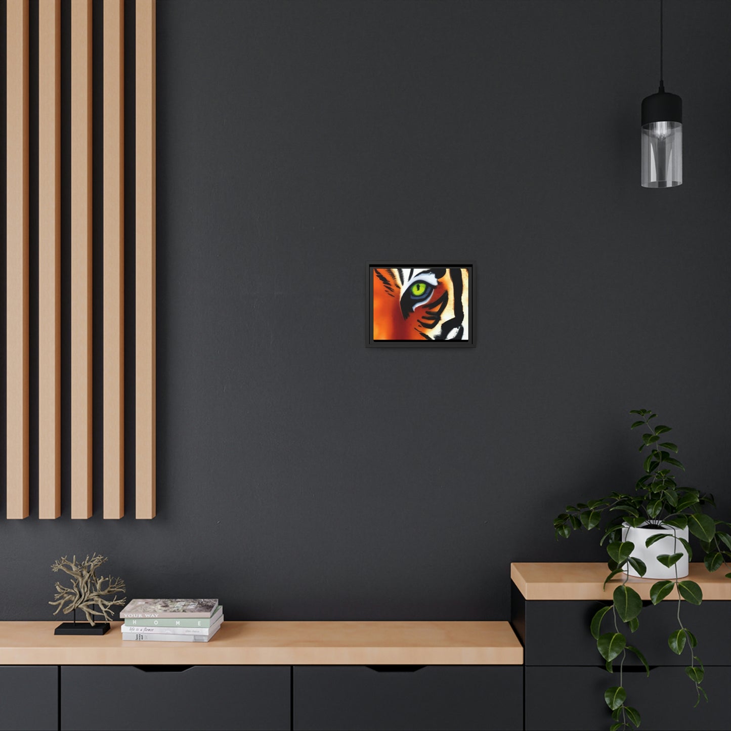 TIGER - Matte Canvas, Black Frame