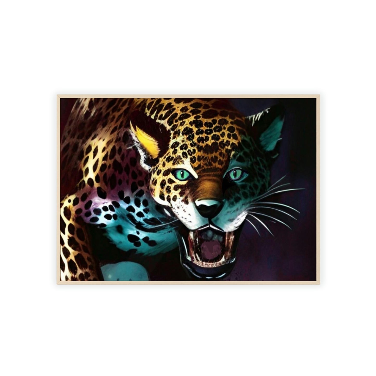 Jaguar Poster with Wooden Frame