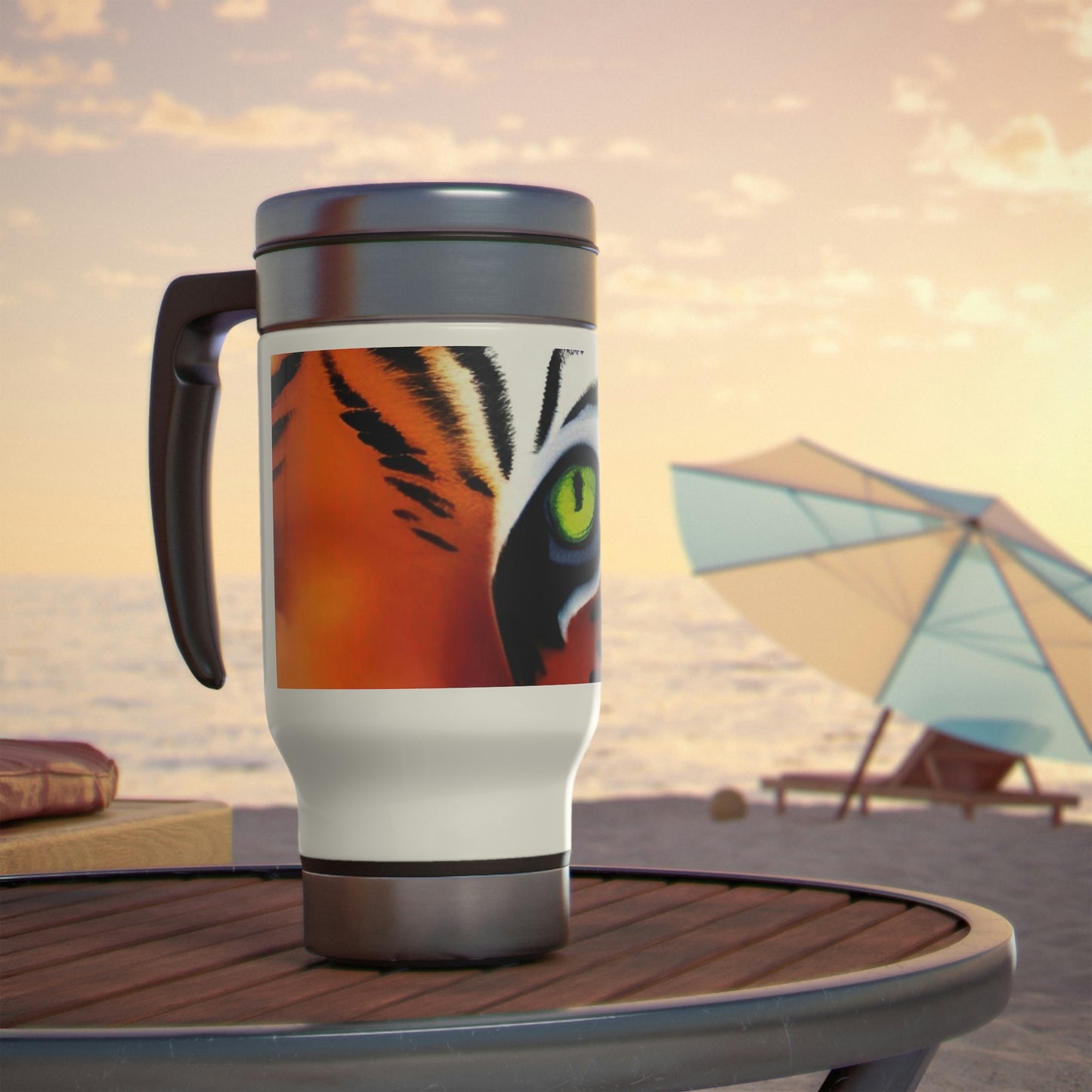 TIGER - Stainless Steel Travel Mug with Handle, 14oz