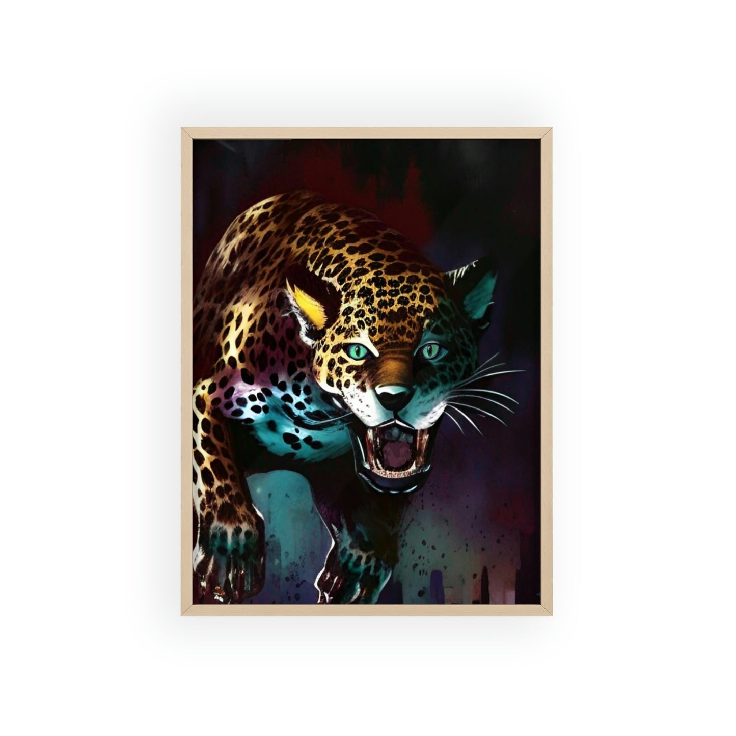 Jaguar Poster with Wooden Frame