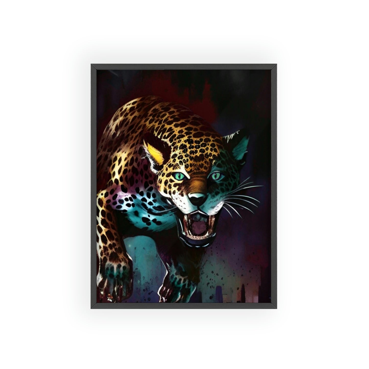 Jaguar Poster with Wooden Frame