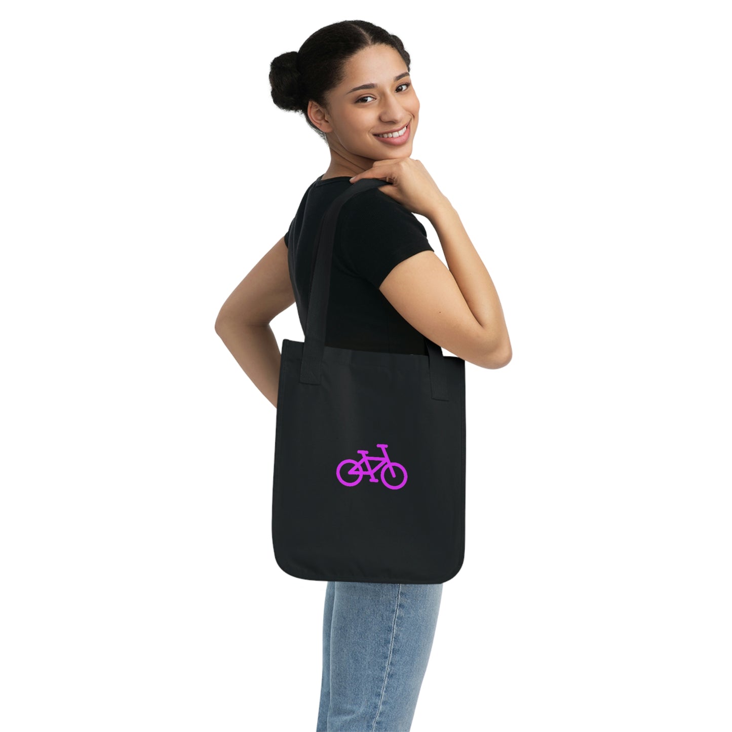 Organic Canvas Tote Bag - Pink Bike