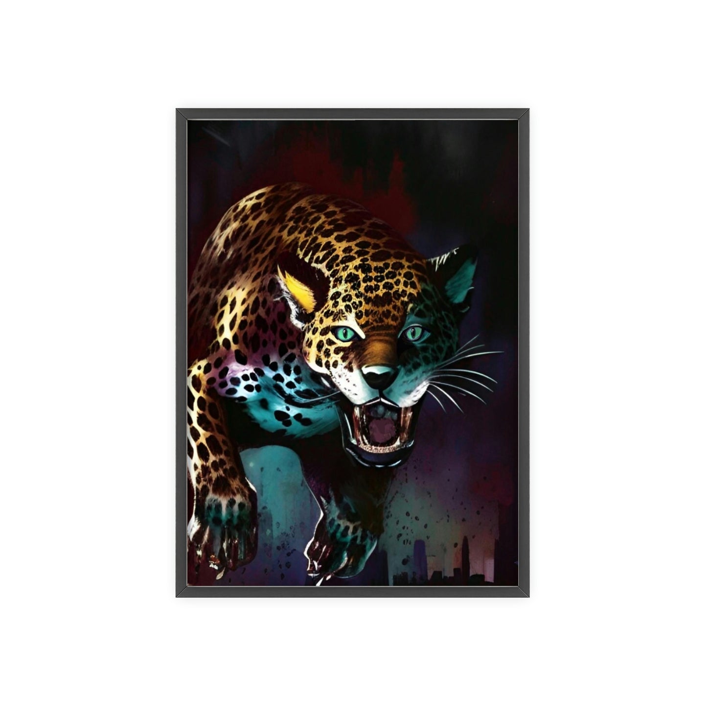 Jaguar Poster with Wooden Frame