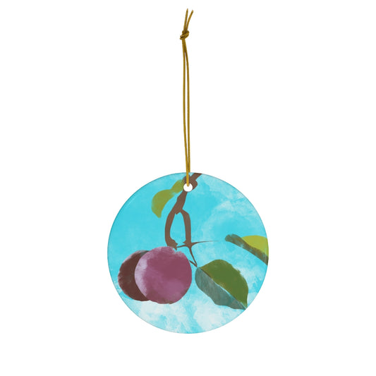 Plum Ceramic Ornament