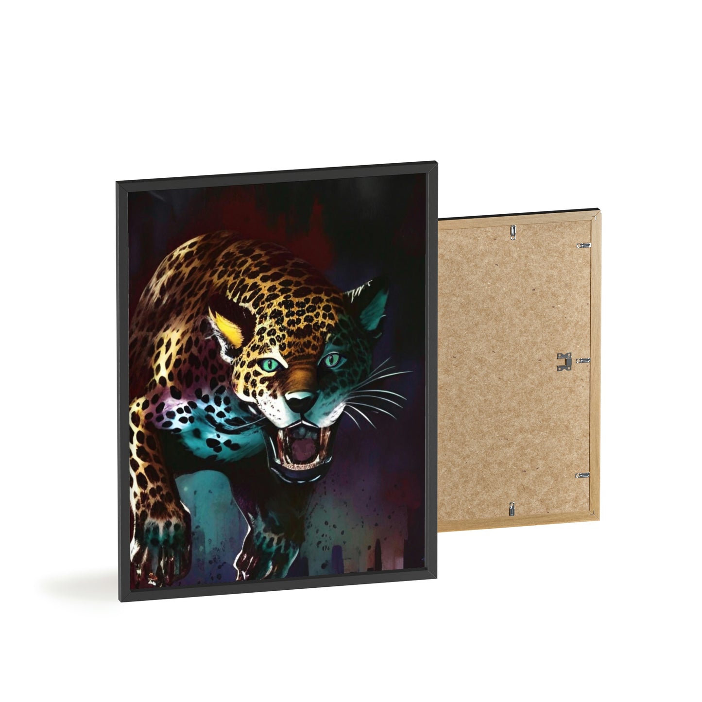 Jaguar Poster with Wooden Frame