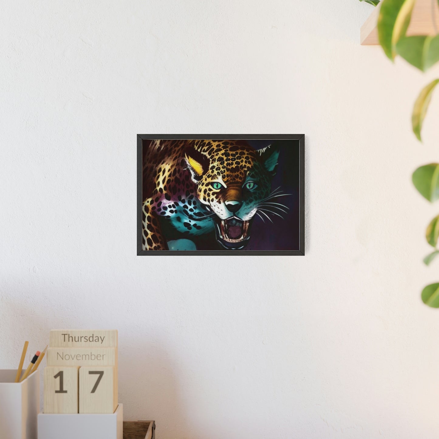 Jaguar Poster with Wooden Frame