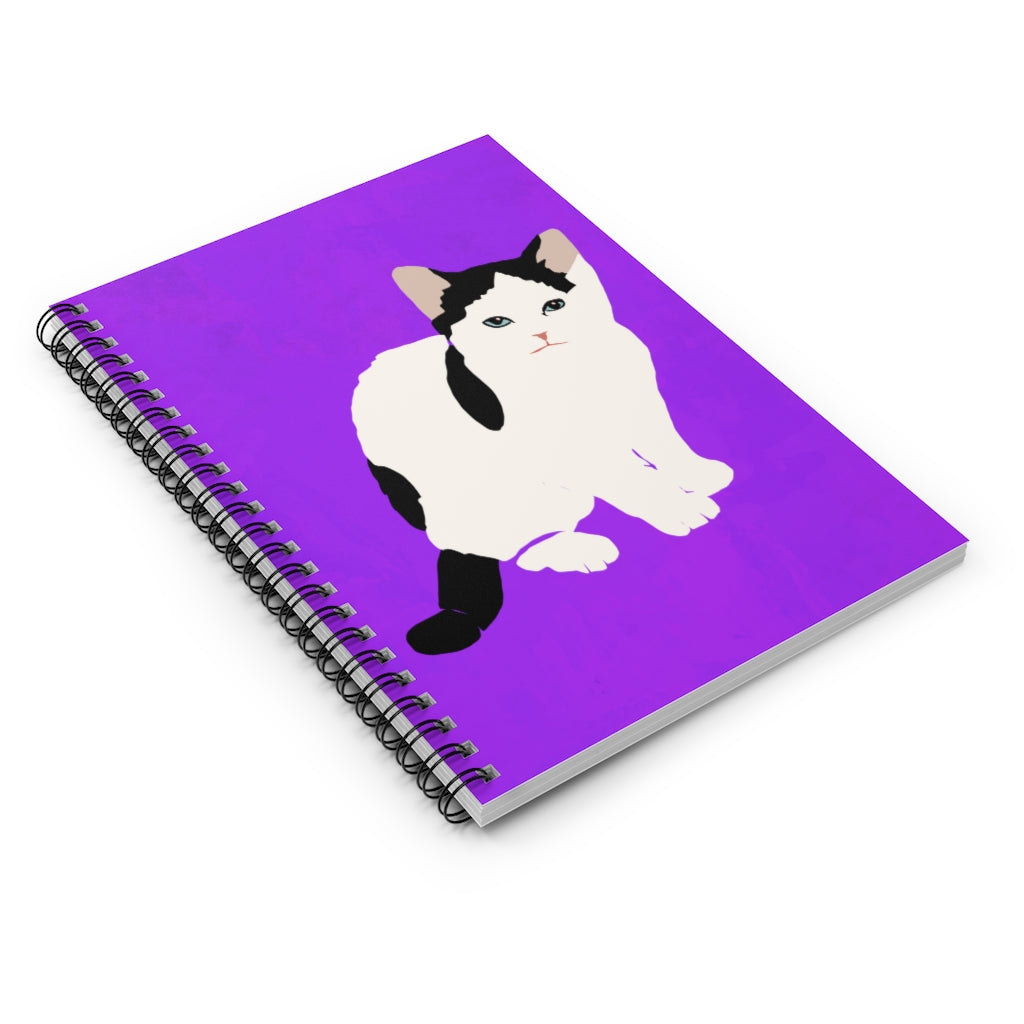 Kitty Cat Spiral Notebook - Ruled Line (Light Purple)