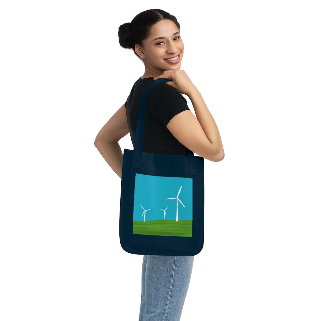 Organic Canvas Tote Bag - Wind Turbines