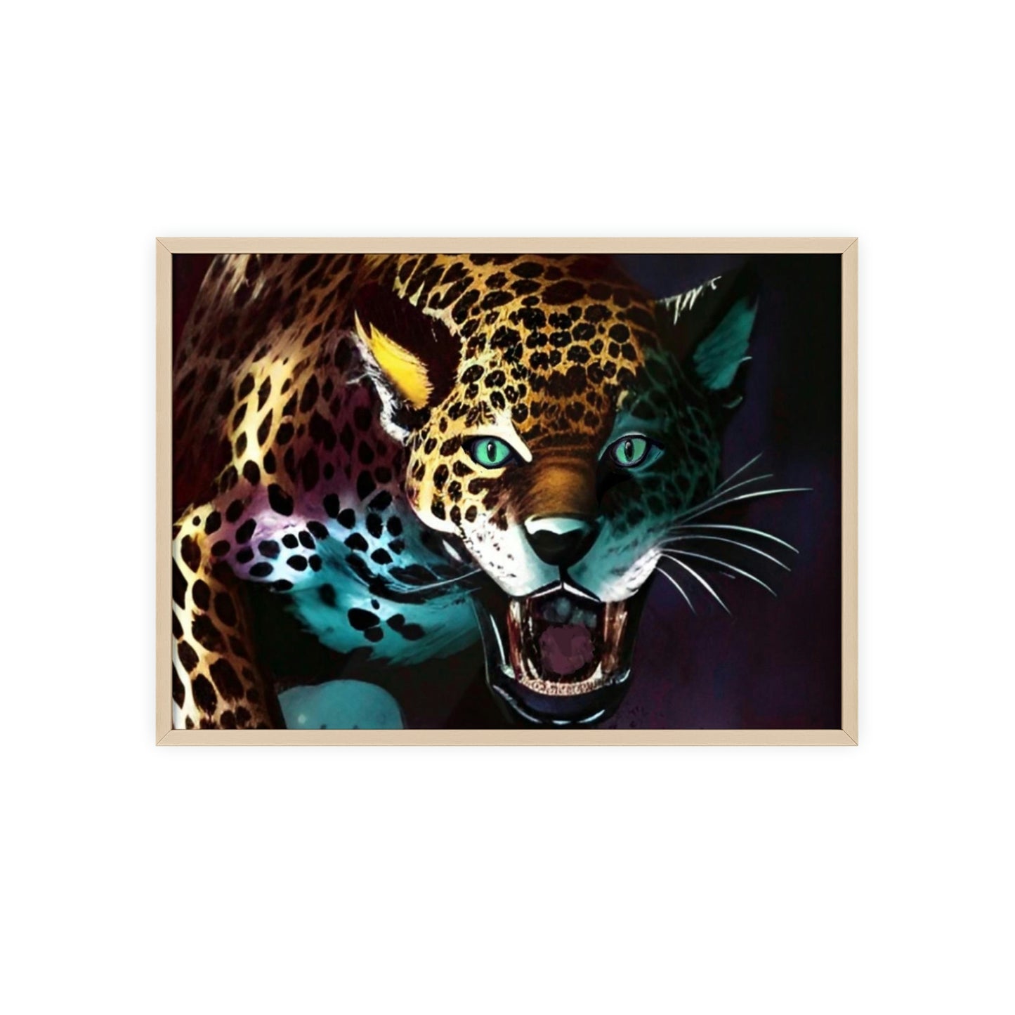 Jaguar Poster with Wooden Frame