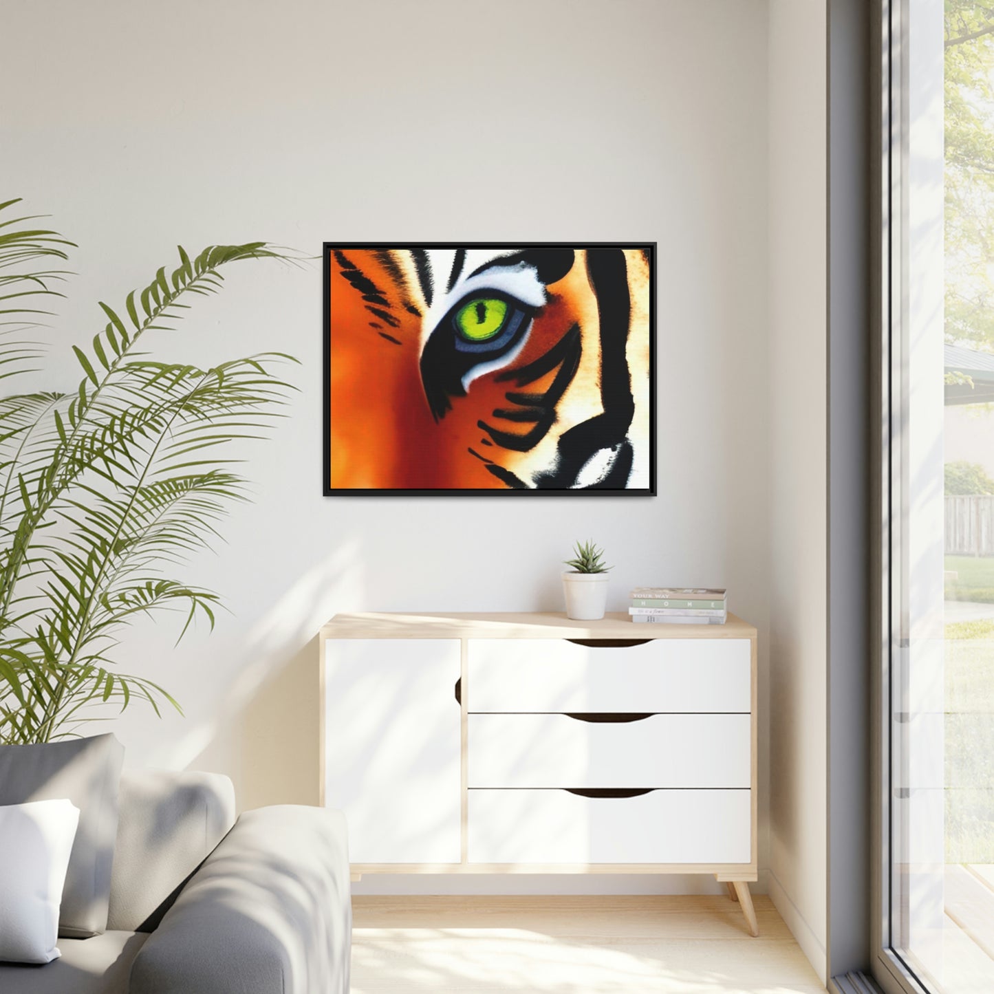 TIGER - Matte Canvas, Black Frame