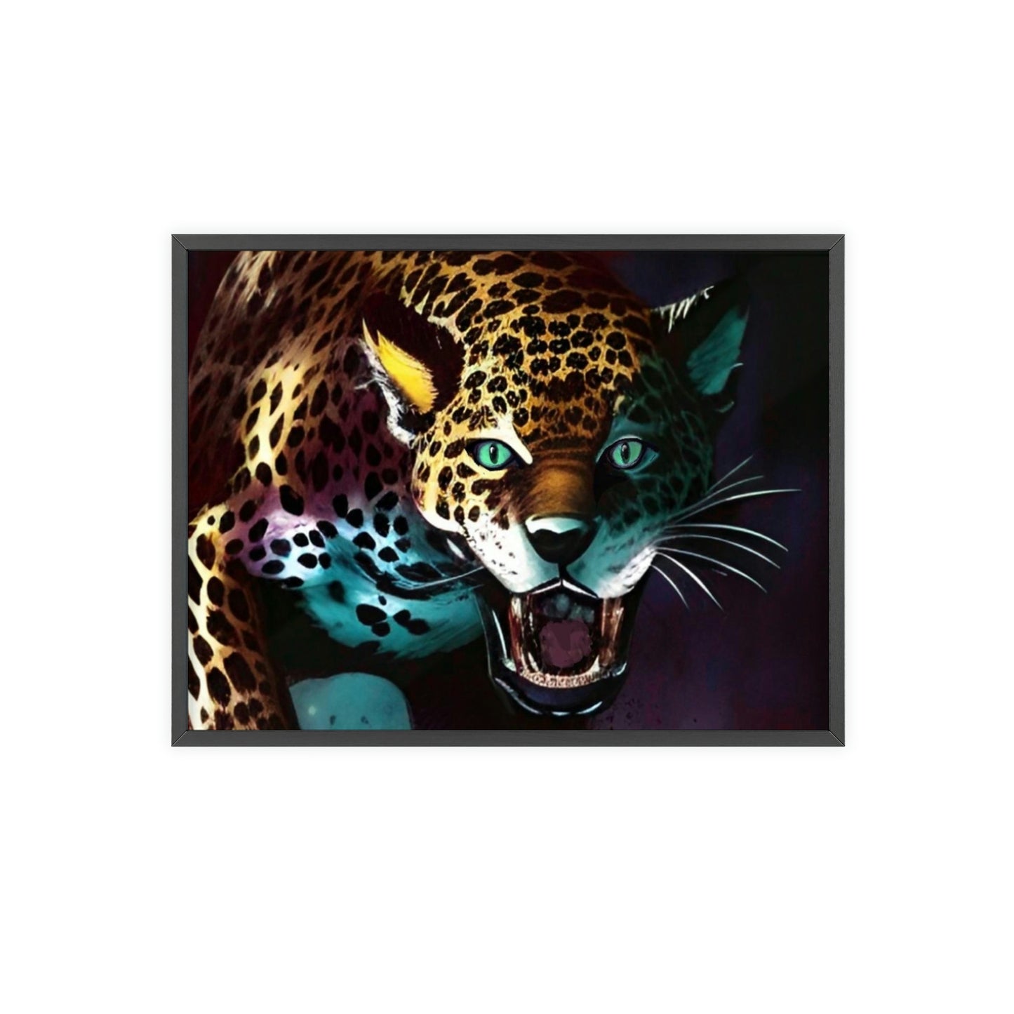 Jaguar Poster with Wooden Frame