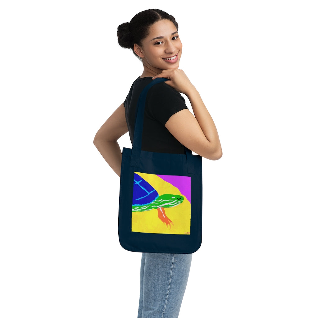 Organic Canvas Tote Bag - Turtle Design