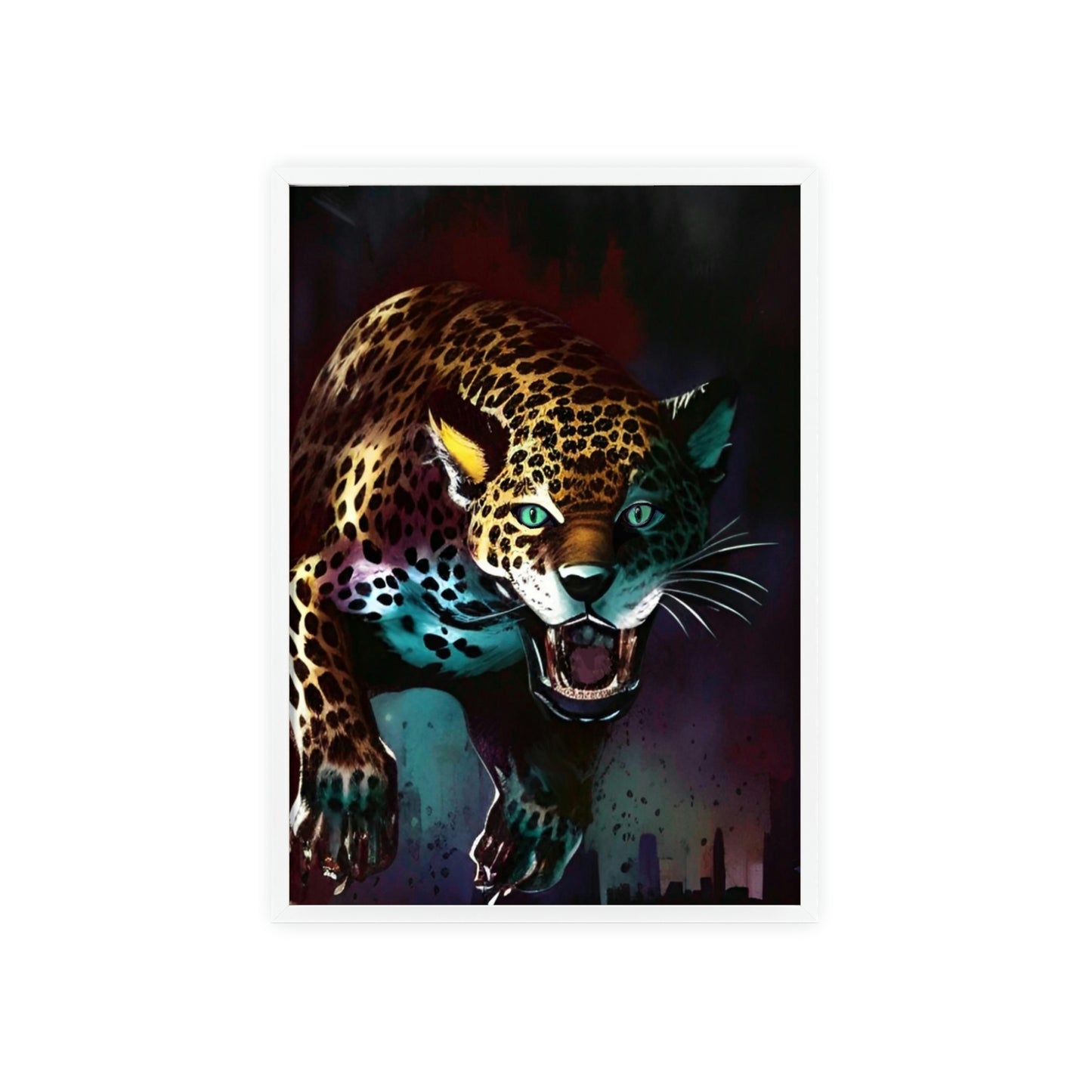 Jaguar Poster with Wooden Frame