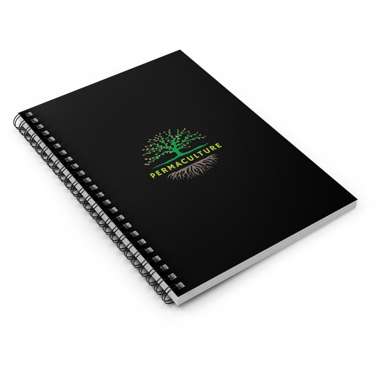 Permaculture - Spiral Notebook - Ruled Line - Black Cover