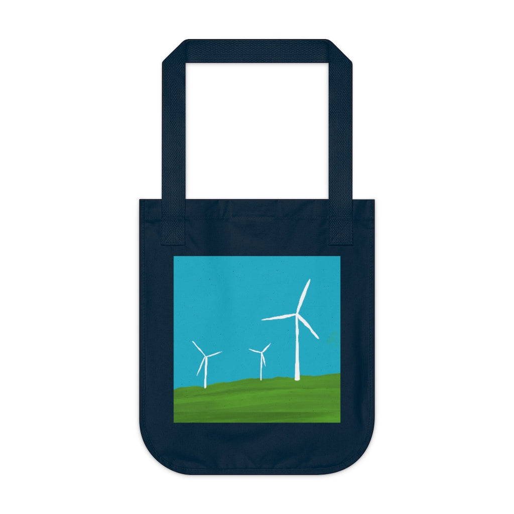 Organic Canvas Tote Bag - Wind Turbines