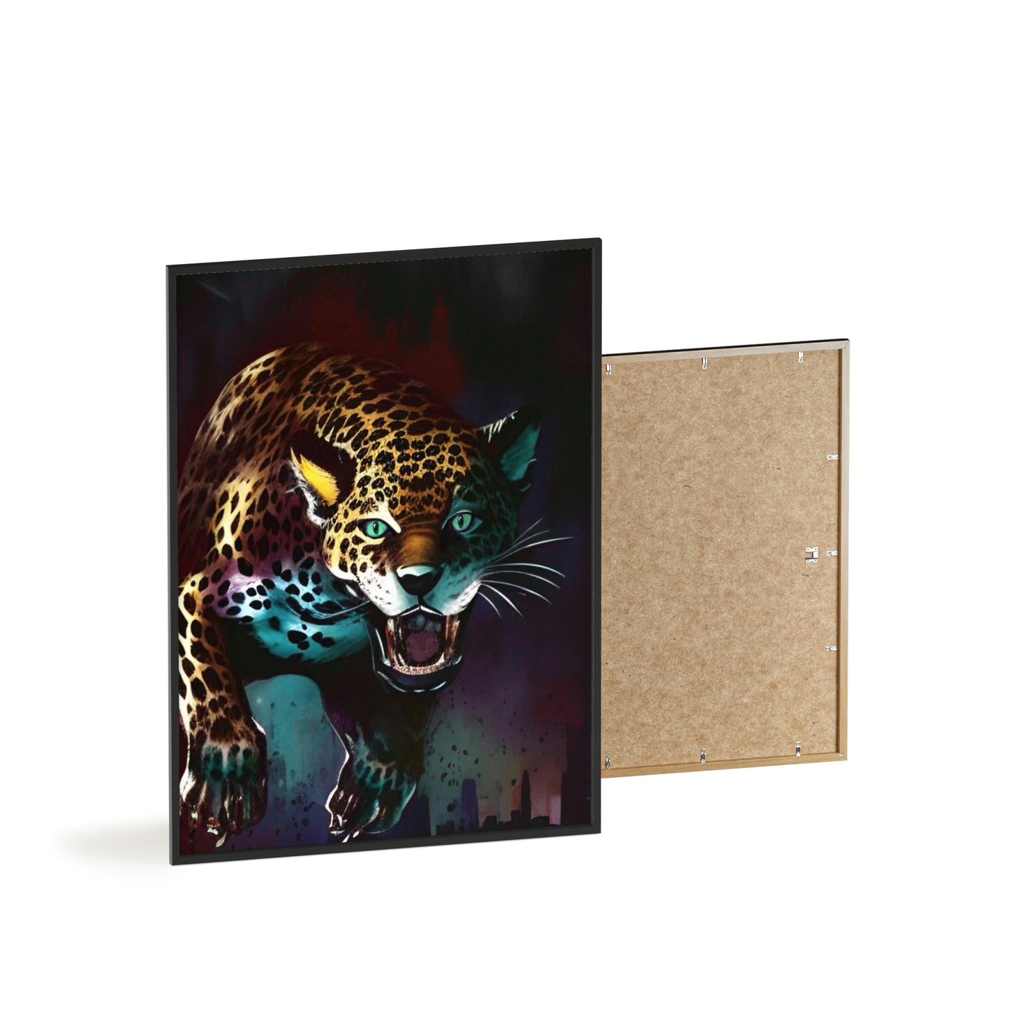 Jaguar Poster with Wooden Frame